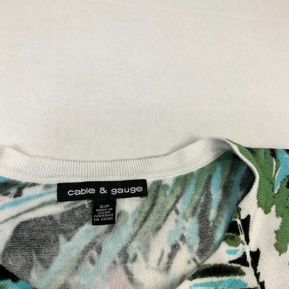 Cable & Gauge Womens Button Cardigan Colorful Print Stretch Knit Sweater S Small - Picture 4 of 12